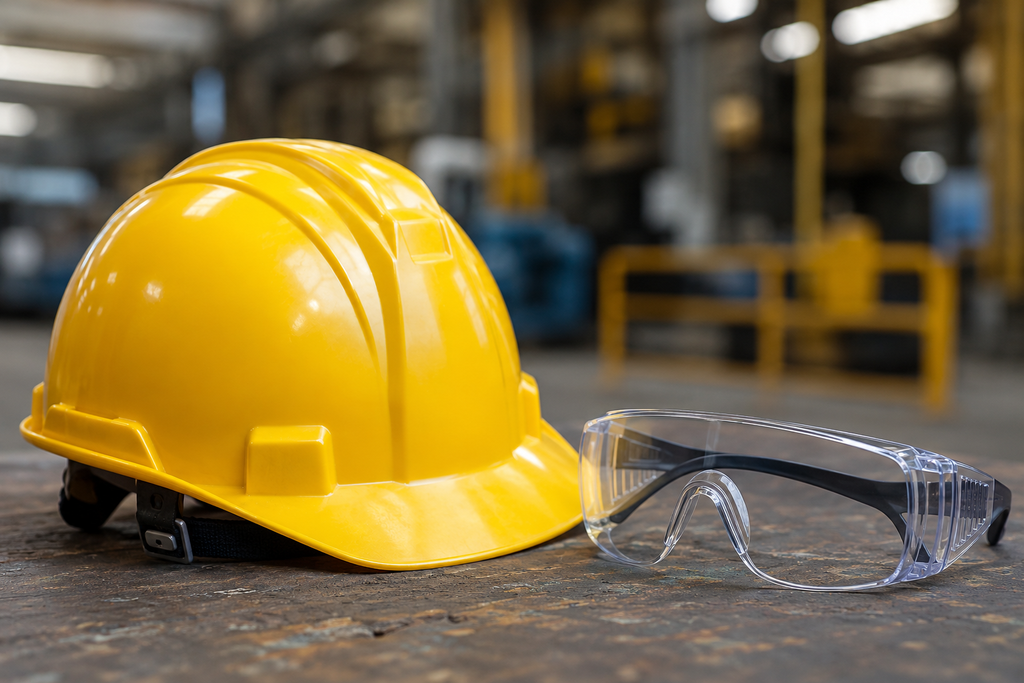 Équipements de protection individuelle : casque et lunettes de sécurité